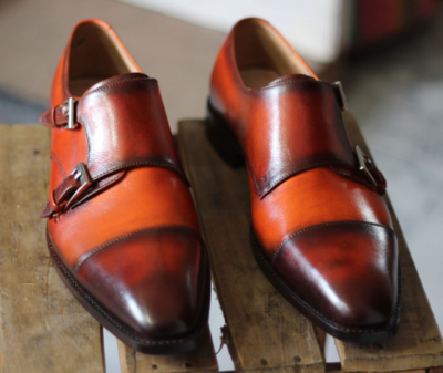 Classic Handmade Double Monk Strap Dress Shoes