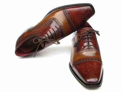 New Handmade Men's Cap-toe Oxfords - Camel Red Shoes