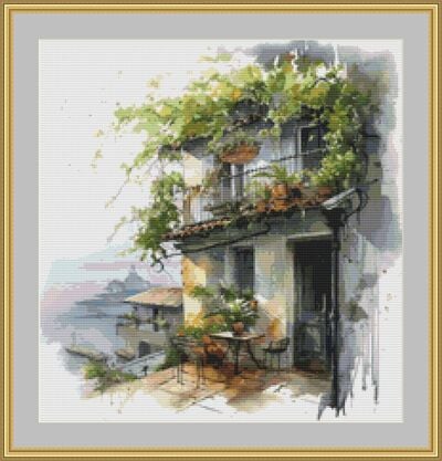 Terrace Cross Stitch Pattern