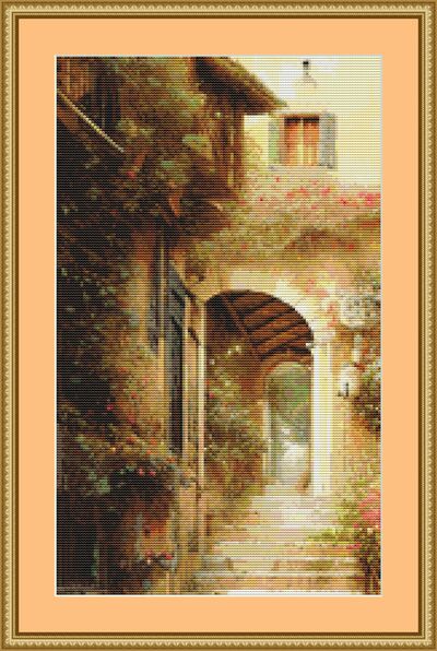 Stone Arch Cross Stitch Pattern