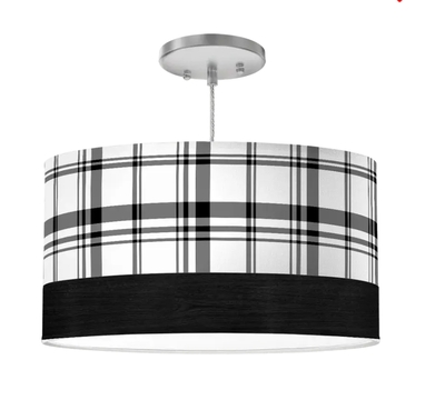 Big Sur Drum Pendant Light - SBC-BIGSUR16-EBONYVNR-PLAID_BLACK