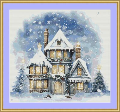 Gabled House Cross Stitch Pattern