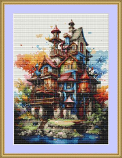 Funky House Cross Stitch Pattern