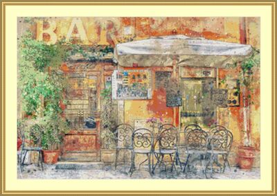 Cafe Bar Cross Stitch Pattern