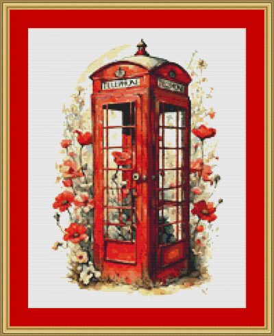 Telephone Box Cross Stitch Pattern