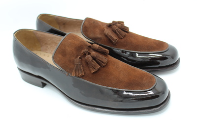 Crafted Leather Tassel Loafer Slip Ons Superior Suede Leather Brown Men Handmade Shoes