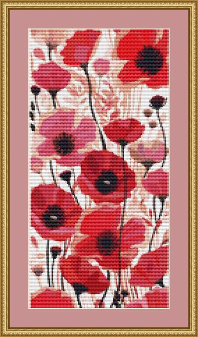 Poppies Cross Stitch Pattern