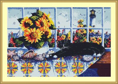 Overlooking The Lighthouse Cross Stitch Pattern