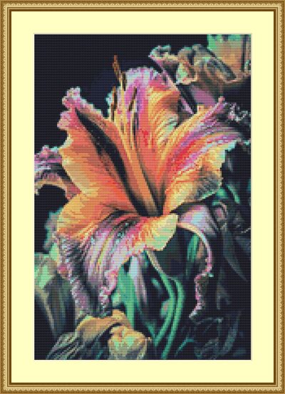Orange Lily Cross Stitch Pattern