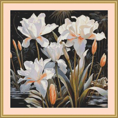 Iris In The Pond Cross Stitch