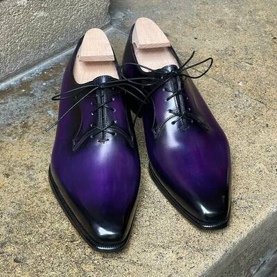Handmade Oxford’s Dress Shoes - Electric Purple Patina