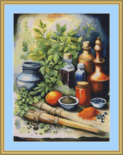 Herbs Cross Stitch Pattern