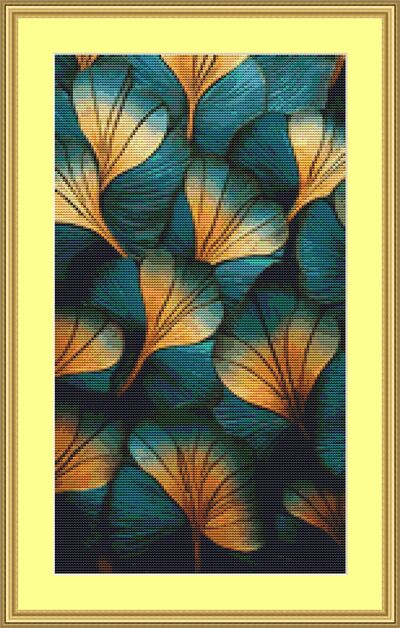 Gingko Leaves Cross Stitch Pattern