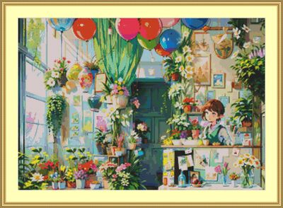 Flower Shop Cross Stitch Pattern