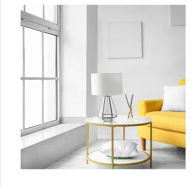 Lalia Home Transparent Triagonal Table Lamp, Brass - LHT-4009-BR