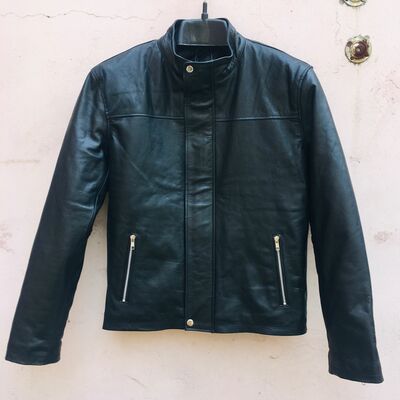 Crafted Leather Men's Motorcycle Genuine Lambskin Leather Jacket Black Slim fit Biker jacket