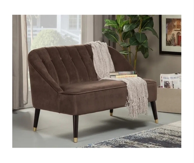 Deco Brown Button Tufted Upholstered Bench - 8172-2