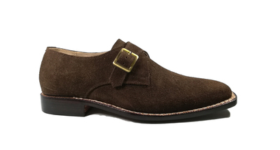 Suede Brown Color Handmade Men Monk Dress Classic Elegant Designer Stylish Shoes