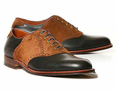 Rounded Plain Toe Brown Black Customized Genuine Leather Oxford Lace Up Men Shoes