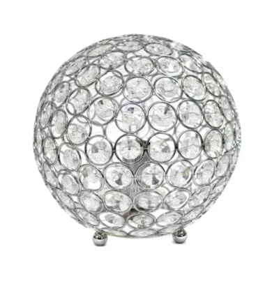 Elegant Designs Elipse 10 Inch Crystal Ball Sequin Table Lamp - LT1067-CHR