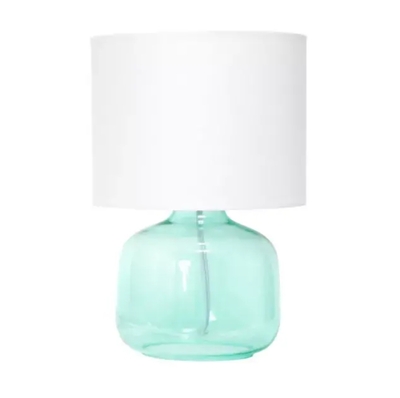 Glass Table Lamp with Fabric Shade - LT2064-CLG