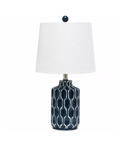 Lalia Home Moroccan Table Lamp with Fabric White Shade - LHT-5034-BL