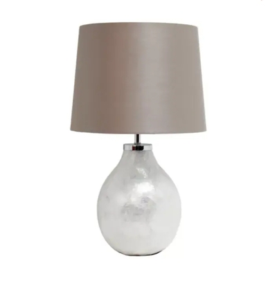 Simple Designs 1 Light Pearl Table Lamp with Fabric Shade - LT3304-PRL
