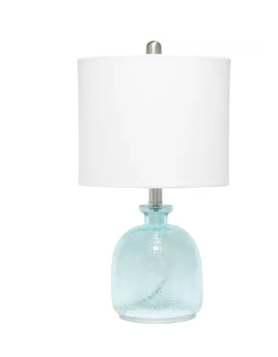 Lalia Home Hammered Glass Jar Table Lamp with Linen Shade - LHT-5014-CB