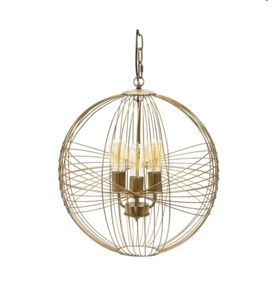 Intricate Metal Sphere Hanging Lamp - 88050DS