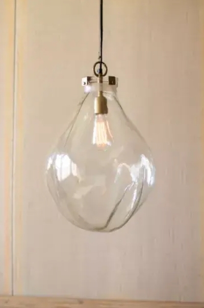 Glass Teardrop Pendant Light 14" X 14" X 19"T - NVAS1000