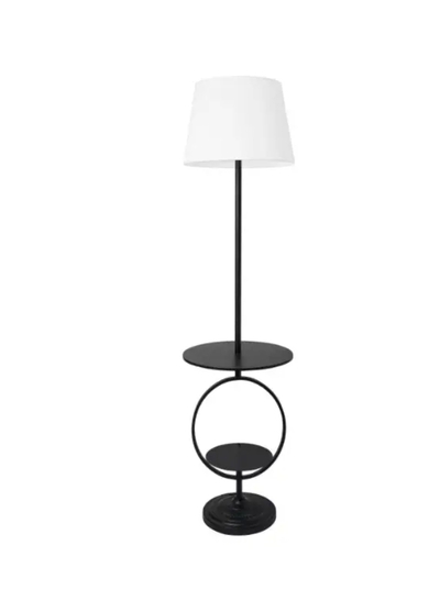 Elegant Designs Bedside Nightstand End Table Dual Shelf Decorative Floor Lamp - LF1023-BLK