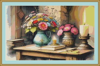 By Candle Light Cross Stitch Pattern