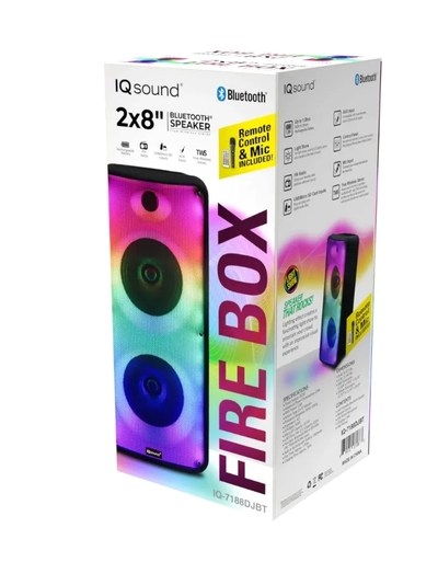 2 x 8" Bluetooth Speaker FIRE BOX - IQ-7188DJBT
