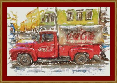 Coca Cola Trunk Cross Stitch Pattern