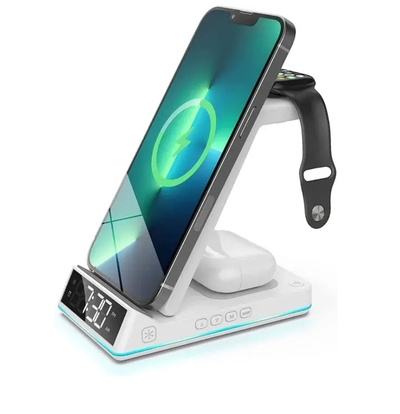 5-In-1 Charging Stand With Alarm Clock & Nightlight - WC501