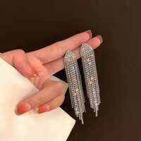 Fashion Tassel Rhinestone Earrings For Women - Thumbnail 4