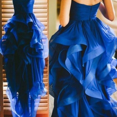 Hi low royal blue prom dresses  - Thumbnail 1