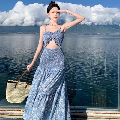 Blue Floral Maxi Dress