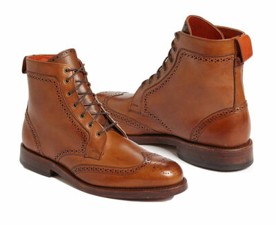 Handmade Ankle High Leather Formal Dress Wing Tip Chelsea Boot