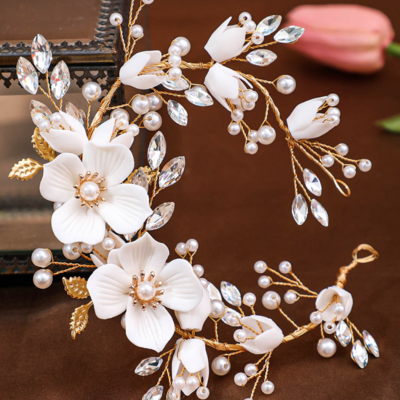 Wedding headpiece rose flower wedding hair tiara accessory - Thumbnail 1