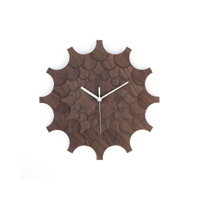 Cogwheel walnut - unique stylish wall clock made of American walnut veneered wood, wall art