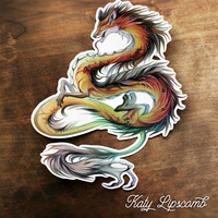Fox Dragon - Jumbo Holo Sticker - Thumbnail 1