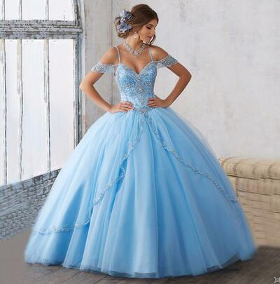 Off The Shoulder Tulle Ball Gowns Quinceanera Dresses