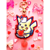 Valentine's Day Pikachu & Eevee Acrylic Charm Set - Thumbnail 1