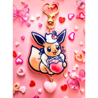 Valentine's Day Pikachu & Eevee Acrylic Charm Set - Thumbnail 2
