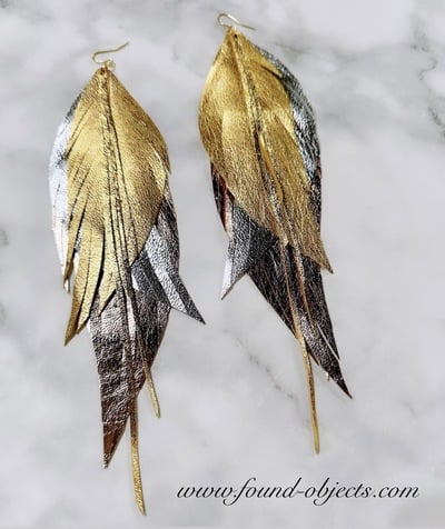 9” tri-color “ANGEL” earrings -