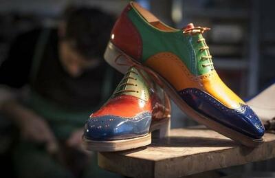 Handmade Men's Multi Tone Leather Lace Up Wing Tip Dress Shoes