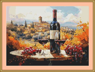 Wine Country Cross Stitch Pattern