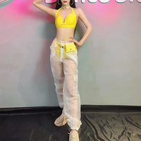 Mesh see-through trousers bikini suit dance suit - Thumbnail 8