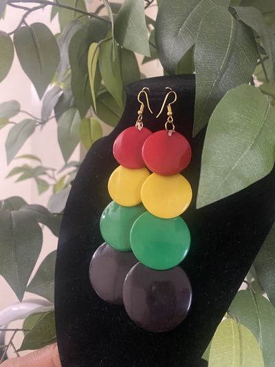 Red/ Yellow/Green/Black Hanging Earrings